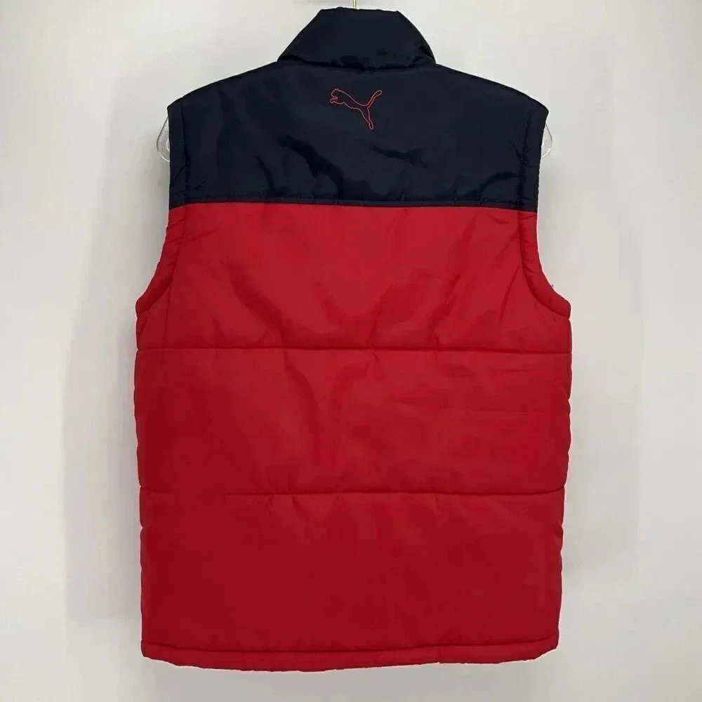 Puma Boys Puffer Vest Size‎ Medium Red Navy Blue Sleeveless Jacket Youth 10-12